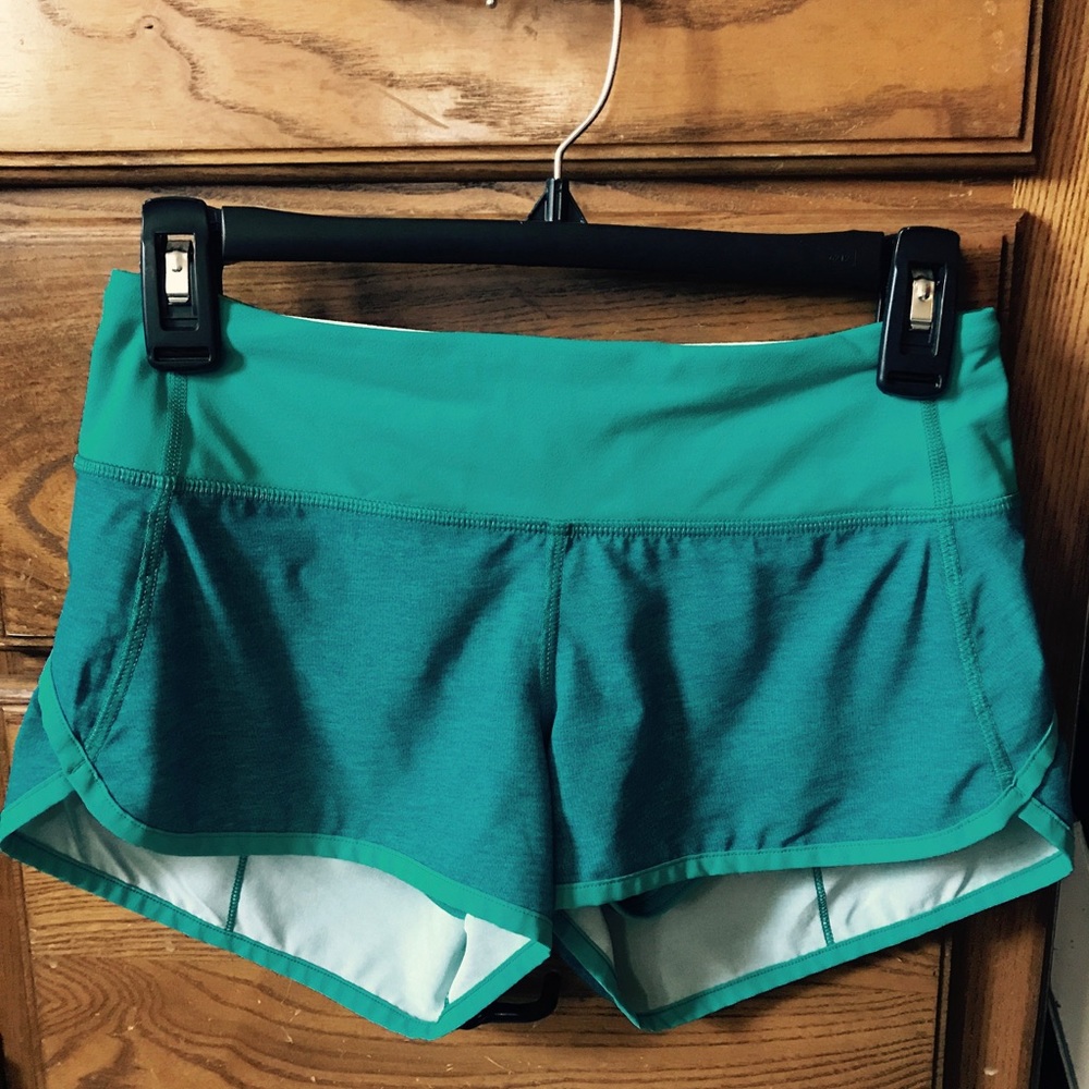 LULULEMON Teal Speed Shorts - size 2
